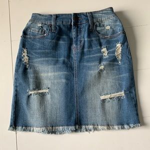 Mossimo Distressed Jean Skirt